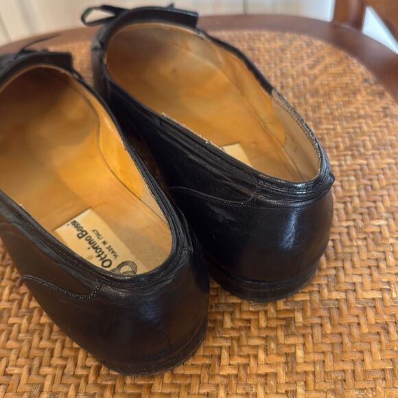 Ottorino Bossi Italy Vintage black fringe leather loafers 7.5 - Picture 7 of 12